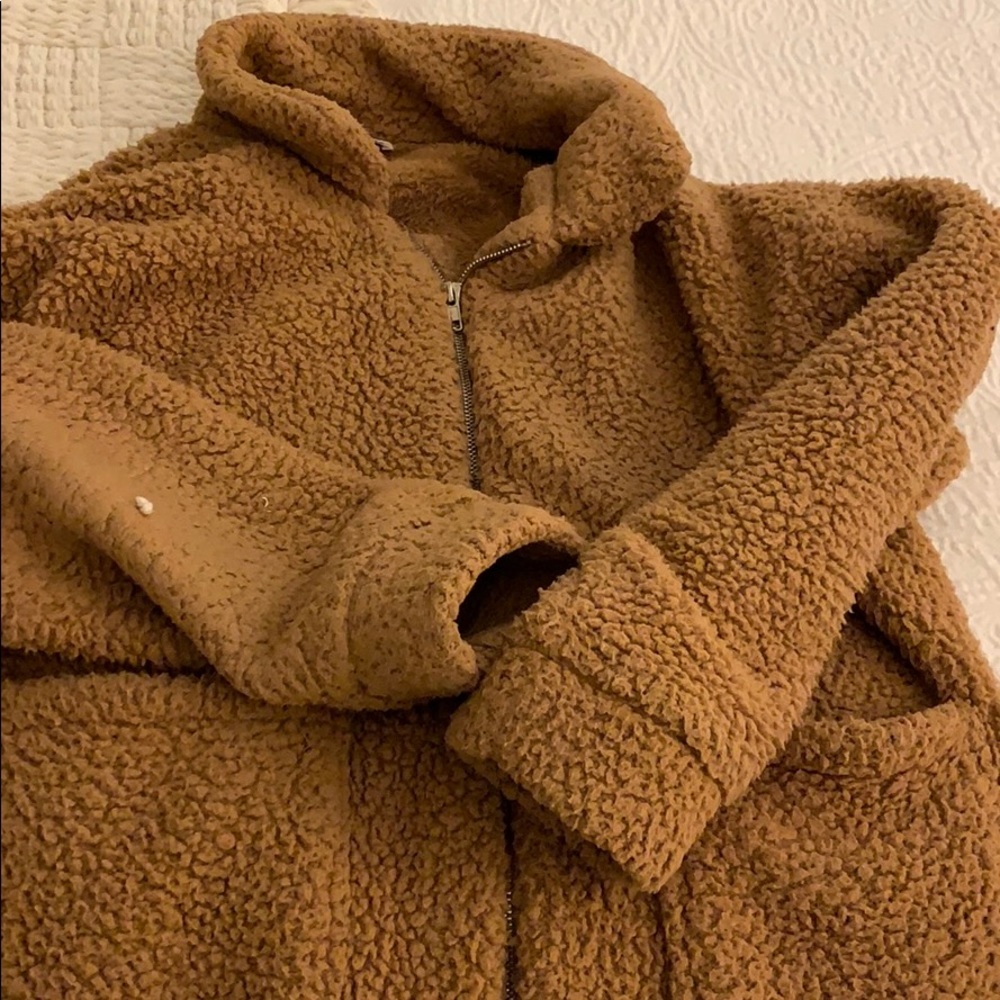 Women’s light brown plush jacket (teddy coat)